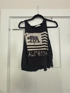 Women's Black Graphic California Tank Top by Free People
